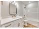 Modern bathroom with white vanity and bathtub at 636 Edwards Rd, Fort Lawn, SC 29714