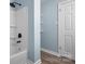 Bathroom with tub, shower, and built-in shelving at 1485 Nc Hwy 16 N Hwy, Taylorsville, NC 28681