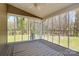 Relaxing screened porch with ceiling fan and outdoor views at 12300 Caldwell Rd, Charlotte, NC 28213