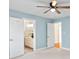 Bedroom with ceiling fan and access to bathroom at 5752 Natoma Rd, Lake Wylie, SC 29710