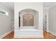 Luxurious bathroom with a soaking tub in an alcove, tiled shower, and neutral color scheme at 3853 Gordon St, Terrell, NC 28682
