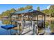 Waterfront boat dock with covered seating area at 3853 Gordon St, Terrell, NC 28682