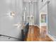 Grand foyer with hardwood floors, high ceilings, decorative lighting, and an arched entryway at 3853 Gordon St, Terrell, NC 28682
