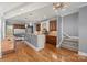Elegant kitchen featuring stainless steel appliances, granite countertops, and hardwood flooring at 3853 Gordon St, Terrell, NC 28682