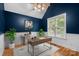 Charming office with wainscoting, neutral rug, desk, and a window providing natural light at 3853 Gordon St, Terrell, NC 28682