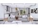Open-concept living room showcasing a modern kitchen, dining area, and comfortable seating at 428 Dover Ave, Charlotte, NC 28209