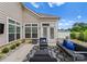 Spacious patio with comfortable seating and a modern design at 15126 Sustar Farm Dr # 36, Matthews, NC 28105