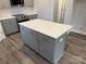 Large kitchen island with white quartz countertop and gray cabinets at 403 Imperial Way # 24, Albemarle, NC 28001
