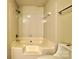 Close-up of the tub and shower stall at 6125 Gray Gate Ln # F, Charlotte, NC 28210