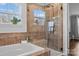 Spa-like bathroom with large shower and soaking tub at 7520 Berkeley W Rd, Denver, NC 28037