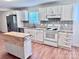 Spacious kitchen featuring white cabinets, modern appliances, and butcher block island at 1209 Moretz Ave, Charlotte, NC 28206