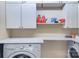 Laundry room with washer, dryer, and cabinets at 5635 Ballinard Ln, Charlotte, NC 28277