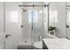 Elegant bathroom featuring a glass-enclosed shower with stylish tiling and modern fixtures at 843 Ideal Way # 11, Charlotte, NC 28203