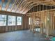 Interior framing of a home under construction with fireplace at 9130 Dulwich Dr # Ken0079, Charlotte, NC 28215