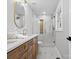 Elegant bathroom with a walk-in shower and double vanity at 201 Seneca Pl, Charlotte, NC 28210