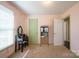 Bedroom with light pink walls and neutral decor at 507 Texas Trl, Dallas, NC 28034