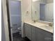 Double vanity bathroom with gray cabinets at 401 Imperial Way # 25, Albemarle, NC 28001