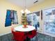 Bright dining area with colorful chairs and access to patio at 1801 Brandywine Dr, Matthews, NC 28105