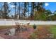 View of the patio with small table, chairs, plants, and fenced yard at 307 Tara Elizabeth Pl # 22, Kannapolis, NC 28083