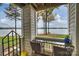 Relaxing balcony with seating area offers stunning waterfront views and a peaceful outdoor space at 907 Southwest Dr, Davidson, NC 28036