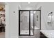 Bathroom with walk-in shower, built-in seat, and closet at 5003 Looking Glass Trl, Denver, NC 28037