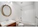 Clean bathroom with a tub, toilet and vanity at 6102 Heath Ridge Ct # G, Charlotte, NC 28210