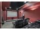 Basement home theater with projection screen and seating at 9267 Egret Rdg # 41, Belmont, NC 28012