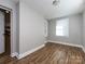 Simple dining room with hardwood floors and access to kitchen at 406 Harris Ln, Monroe, NC 28112
