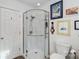 Modern bathroom with a shower and toilet at 110 Fern Haven Ln, Mooresville, NC 28117