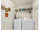 Functional laundry room featuring a washer, dryer, and shelving for storage at 3015 Hendricks Chapel Ln, Charlotte, NC 28216