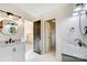 Bright bathroom featuring double sinks with new fixtures and a framed mirror at 6610 Rolling Ridge Dr, Waxhaw, NC 28173