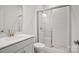 Elegant bathroom with a glass-enclosed shower, sleek vanity, and modern fixtures at 2234 Millennium Dr # 84, Lancaster, SC 29720