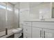 Modern bathroom featuring a glass-enclosed shower and a white vanity with clean lines at 5527 Stafford Rd # 34, Charlotte, NC 28215
