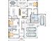 Detailed first floor plan showcasing bedrooms, bathrooms, kitchen, living spaces, and garages at 267 Triple Ponds Ct # 11, Clover, SC 29710