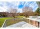 Back porch view of yard and foliage with clear blue skies and some clouds at 123 23Rd Nw St # E, Hickory, NC 28601