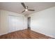 Bedroom showcasing wood floors, closet and doorway leading to another room at 123 23Rd Nw St # E, Hickory, NC 28601