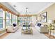 Elegant living room with sofas, chandelier, and lots of natural light at 2221 Hartwell Ln, Fort Mill, SC 29707