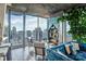 Modern condo living room showcasing floor-to-ceiling windows with panoramic city views at 210 N Church St # 2702, Charlotte, NC 28202