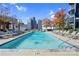 Stunning rooftop pool with lounge chairs and city views, perfect for relaxation at 210 N Church St # 2702, Charlotte, NC 28202