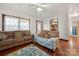 Living room with hardwood floors and a view of the kitchen at 352 Leafmore Dr, Charlotte, NC 28213