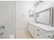 Neat bathroom featuring modern vanity and shower at 14922 Deshler Ct, Charlotte, NC 28273