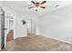 Bedroom with neutral carpet features mirrored closet doors and white trim at 3519 Crescent Knoll Dr, Matthews, NC 28105