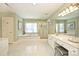 Elegant bathroom with soaking tub, double vanity, and large shower at 6146 Highview Rd, Matthews, NC 28104