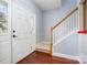 Entryway with hardwood floors, white door, and staircase at 1351 Hollythorn Dr, Rock Hill, SC 29732