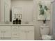 Double vanity bathroom with a toilet and art at 4499 Potters Wheel Dr, Fort Mill, SC 29715