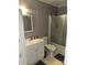 Clean bathroom with a shower/tub combo and vanity at 323 Breslin St, Wadesboro, NC 28170