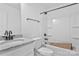 Clean bathroom with granite countertop, bathtub, and shower at 624 W Kerr St, Salisbury, NC 28144