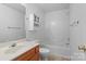 Neat bathroom with tub, toilet and vanity at 13660 Meade Glen Ct, Charlotte, NC 28273