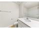 Clean bathroom with single vanity and shower/tub combo at 221 Brenett Francis Ct, Charlotte, NC 28214