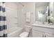 Bathroom with tub, shower, toilet, and vanity at 7109 N Mills Rd, Charlotte, NC 28216